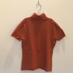 Cruciani Mock Neck Burnt Orange Sweater Top
